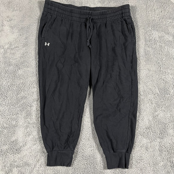 Under Armour Pants - Under Armour Sweatpants Women 2X Black Fleece Lined Drawstring Waist